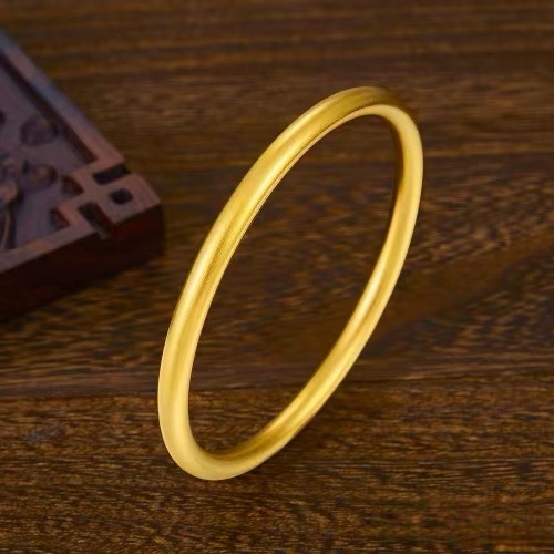 Alluvial Gold Ancient Method Vacuum Electroplating 24K Gold Plain Ring Bracelet
