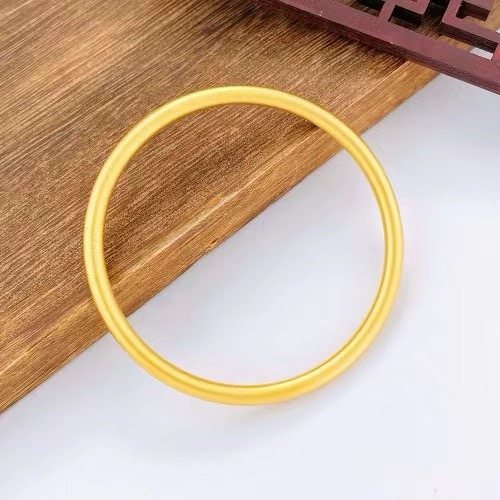 Alluvial Gold Ancient Method Vacuum Electroplating 24K Gold Plain Ring Bracelet