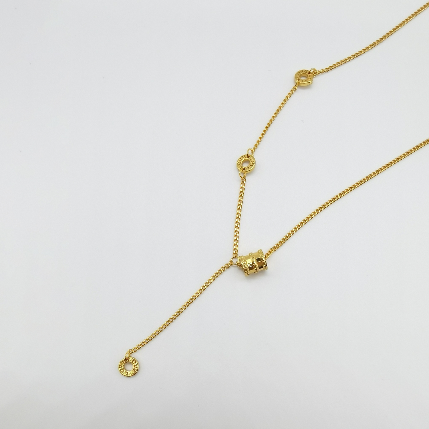 Alluvial gold vacuum electroplating 24K gold small waist necklace