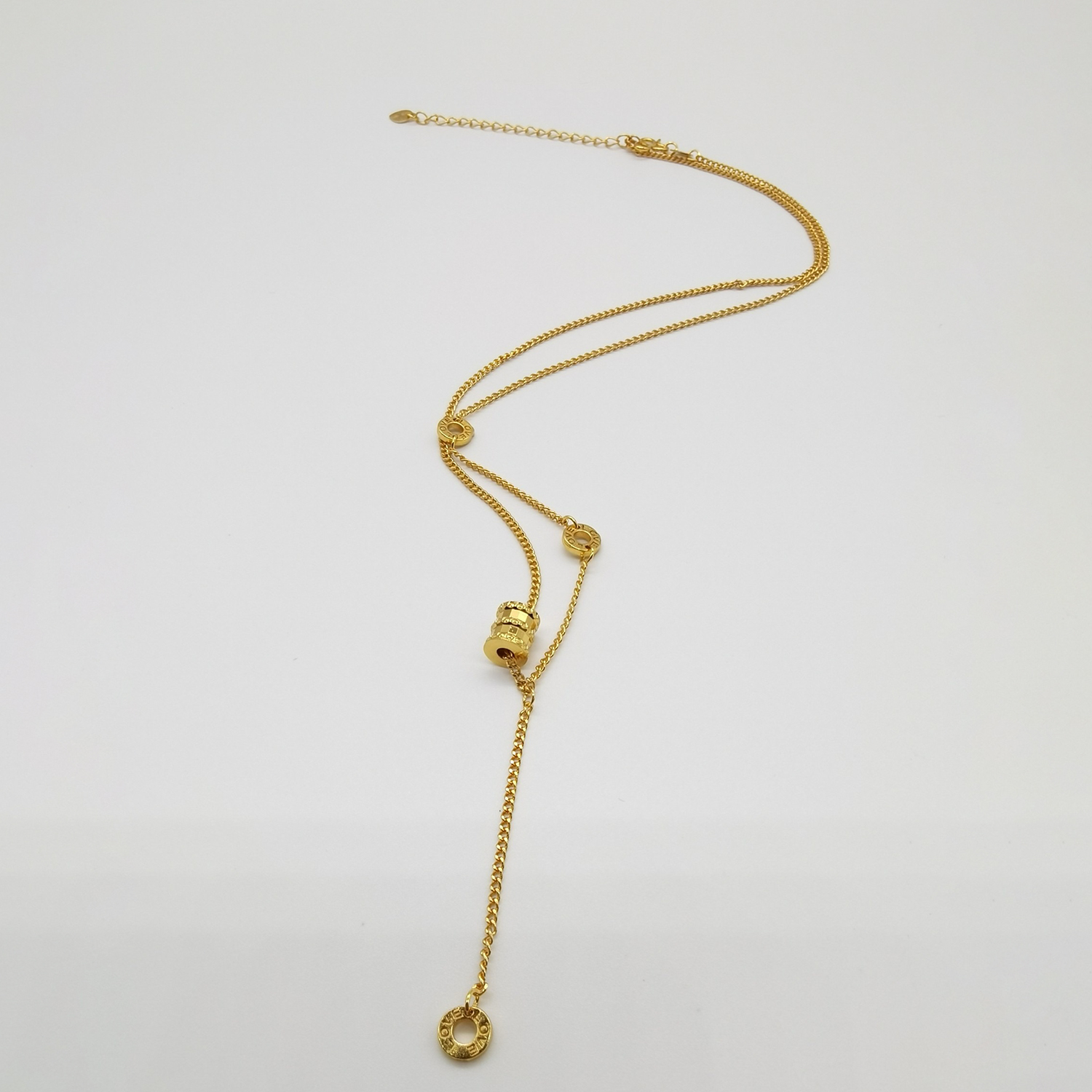 Alluvial gold vacuum electroplating 24K gold small waist necklace