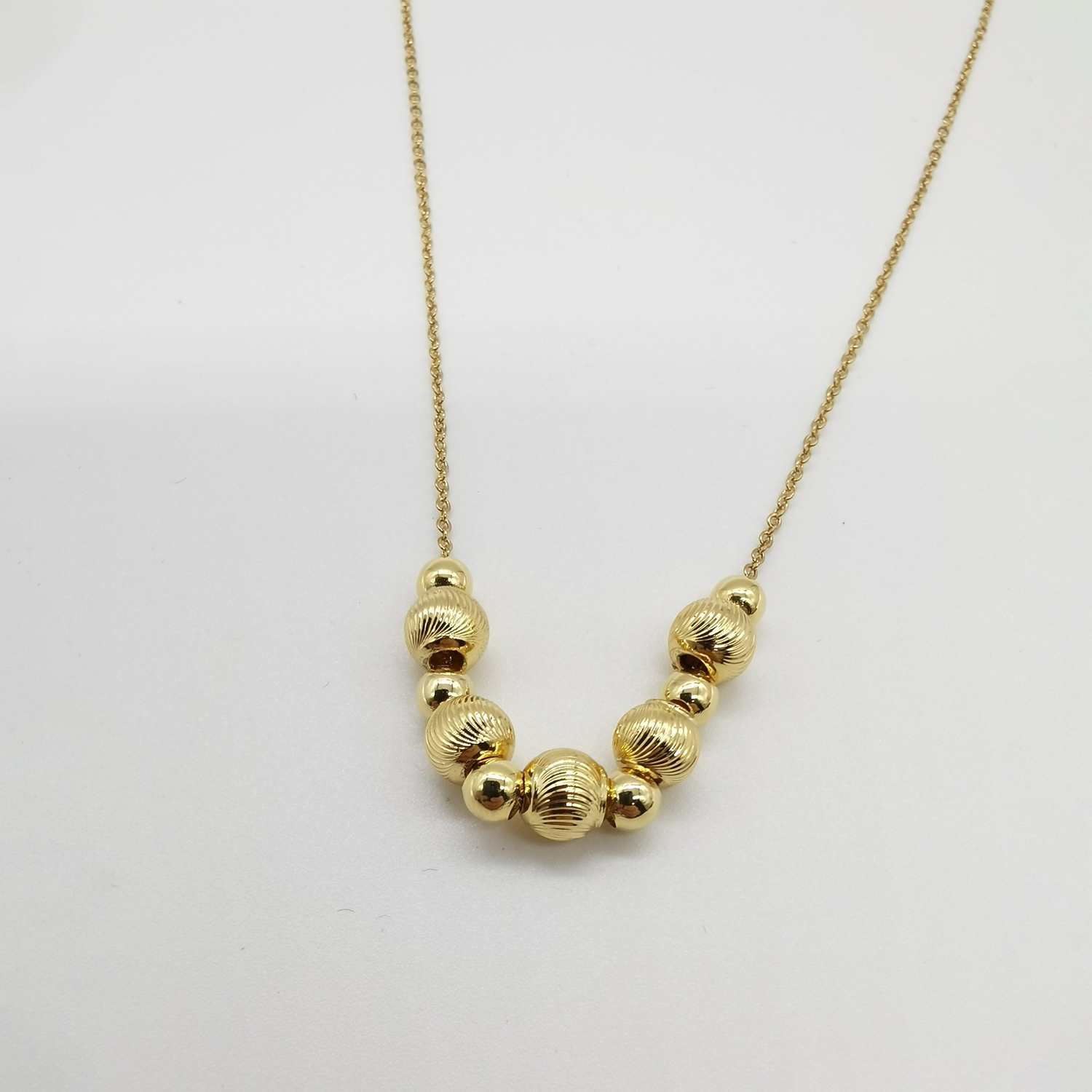 Alluvial gold vacuum electroplating 24K gold cat eye pearl necklace