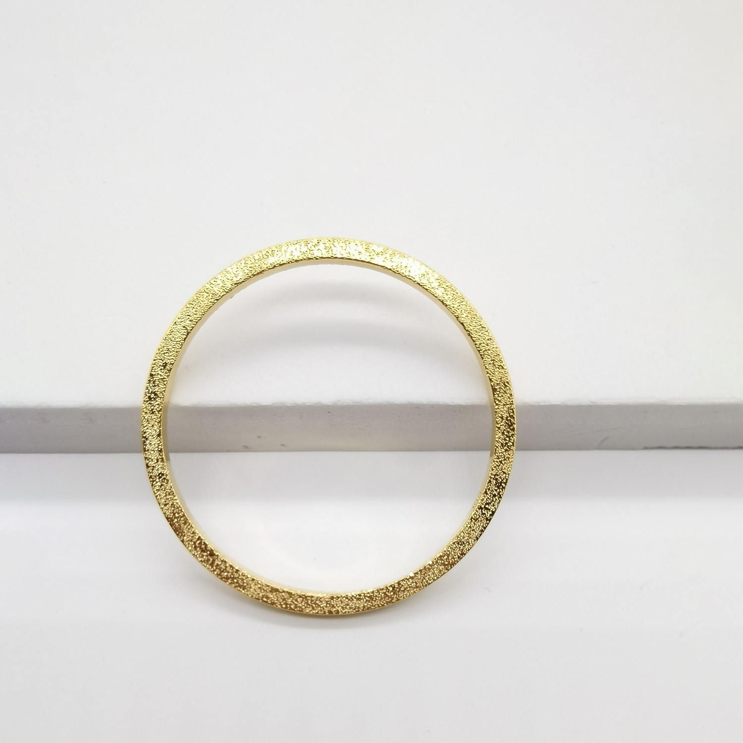 Alluvial brushed sandblasted vacuum electroplated 24K gold geometric chopsticks bracelet