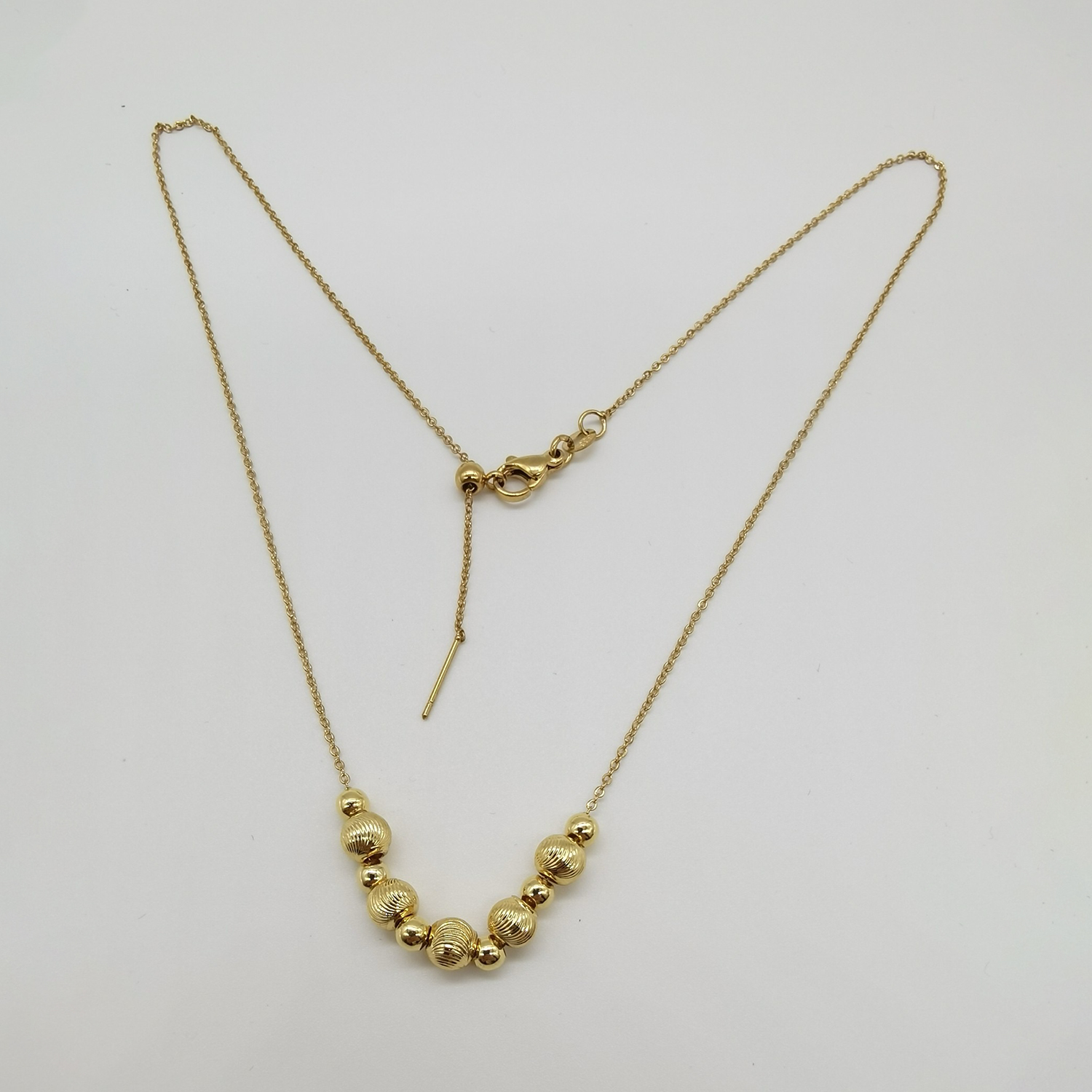 Alluvial gold vacuum electroplating 24K gold cat eye pearl necklace