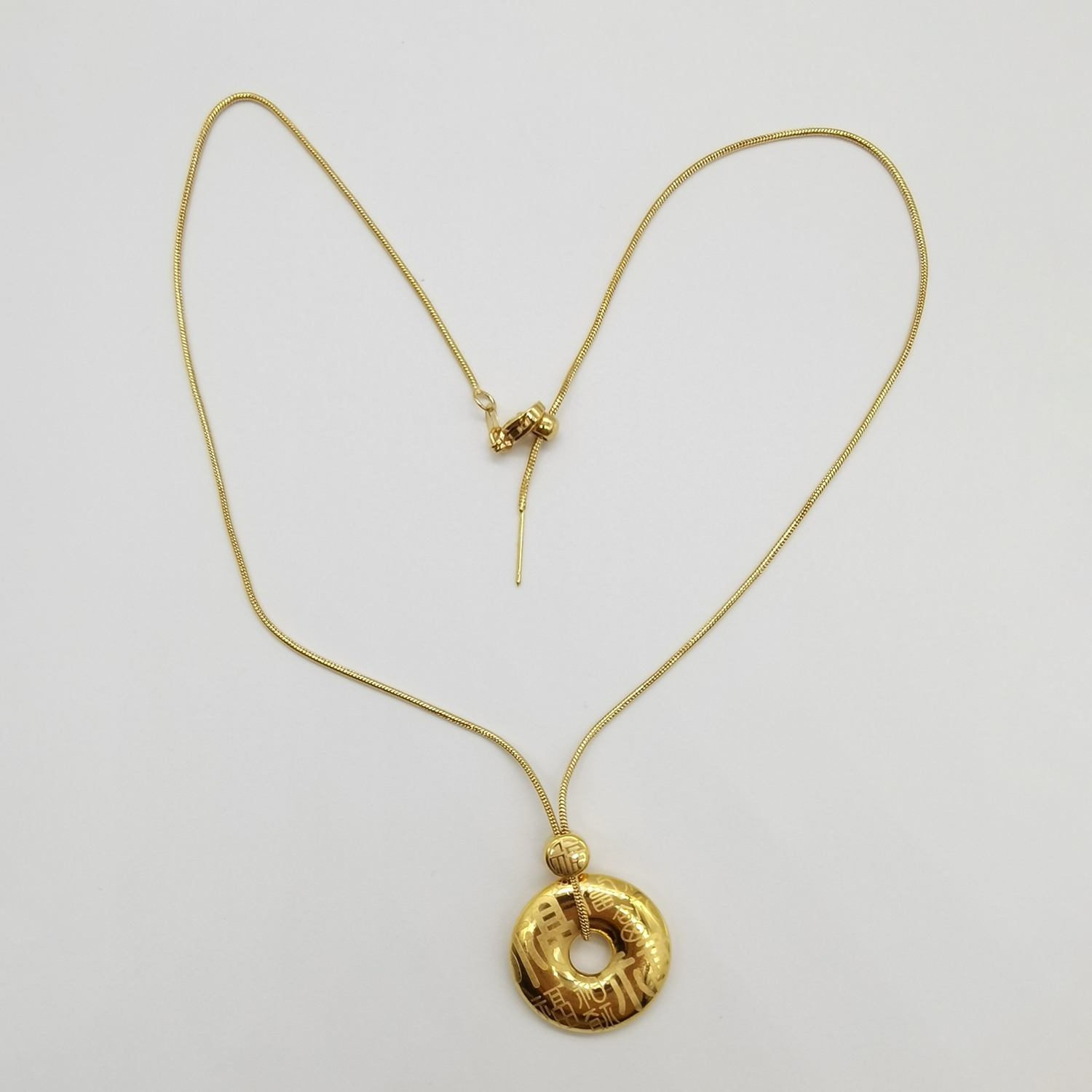 Alluvial gold vacuum electroplating 24K gold Pfaff safety buckle necklace