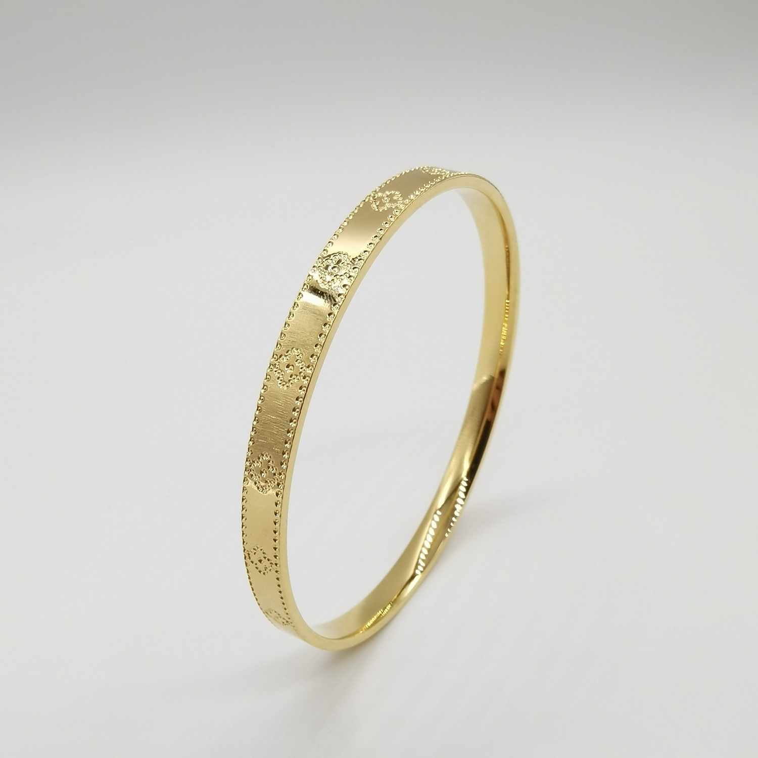 Alluvial gold vacuum electroplating 24K gold four-leaf clover bracelet