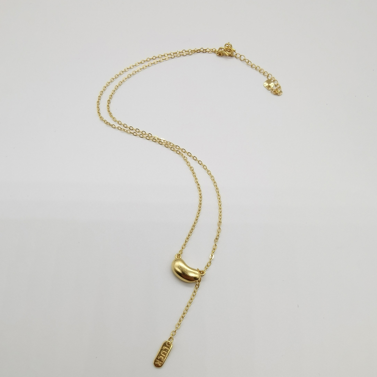 Alluvial gold vacuum electroplating 24K gold acacia red bean necklace