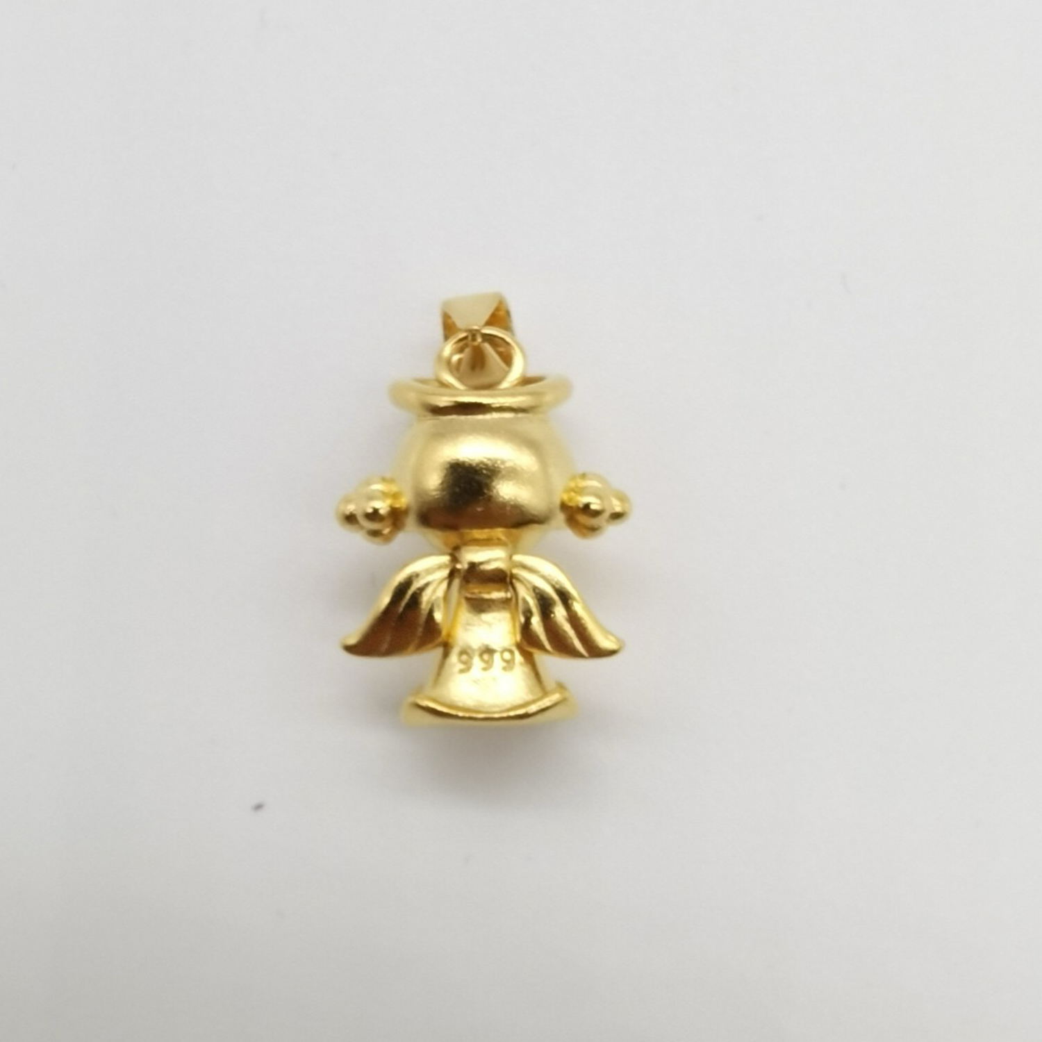 Alluvial gold vacuum electroplating 24K gold little angel love pendant