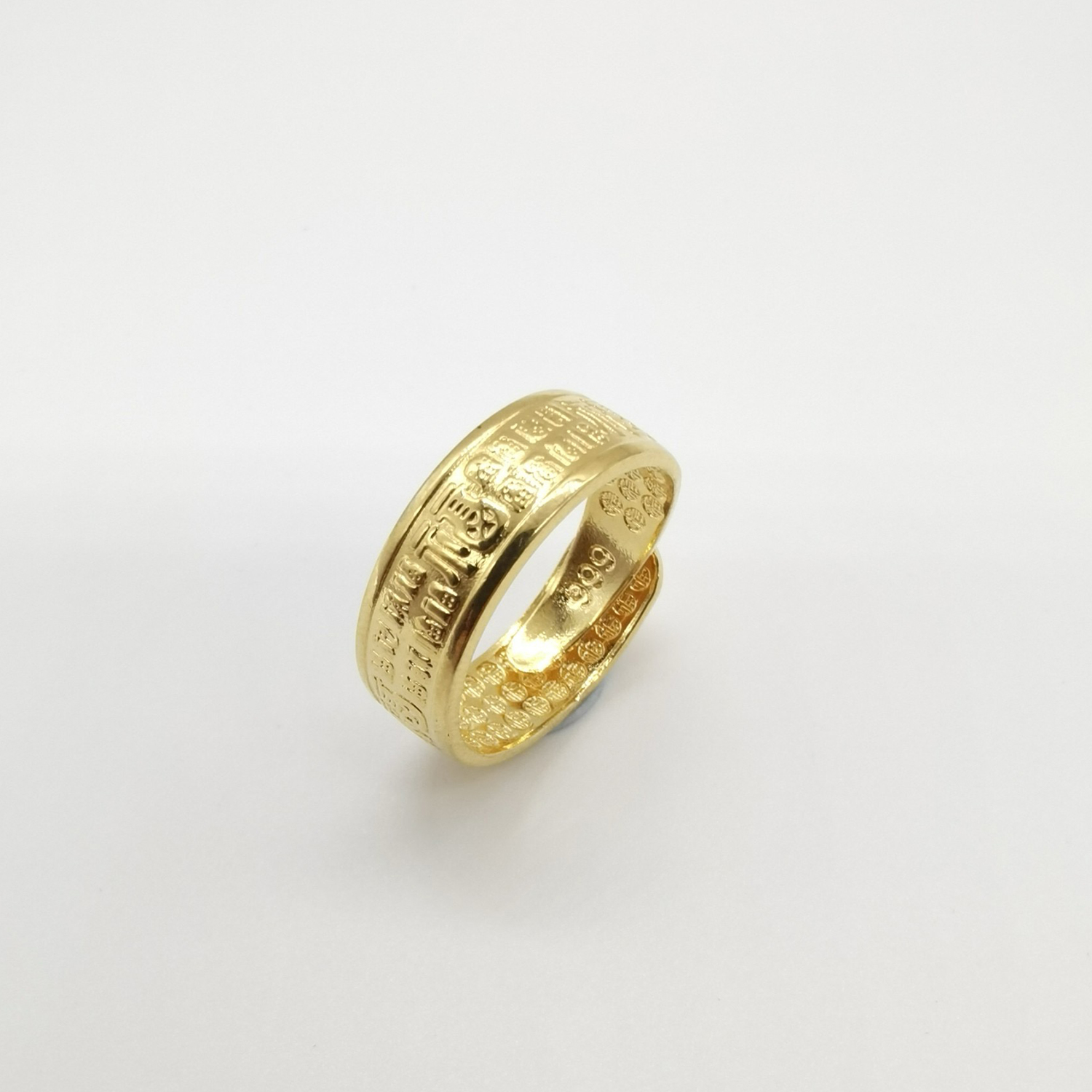 Alluvial gold vacuum electroplating 24K gold Pfaff loose ring men's ring