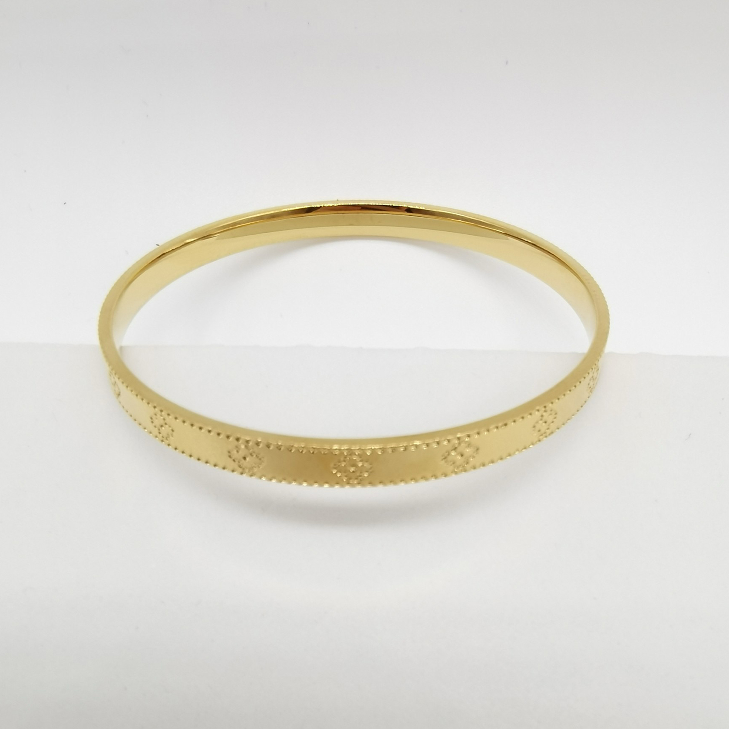 Alluvial gold vacuum electroplating 24K gold four-leaf clover bracelet