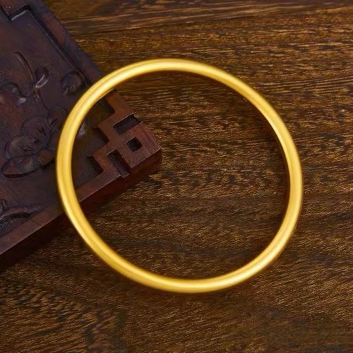 Alluvial Gold Ancient Method Vacuum Electroplating 24K Gold Plain Ring Bracelet